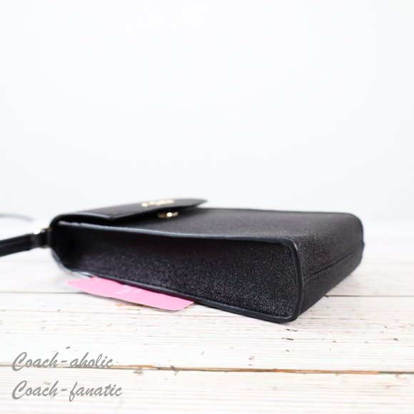 kate spade Bags Nwt Kate Spade Tinsel North South Glitter Phone Flap Crossbody In Black